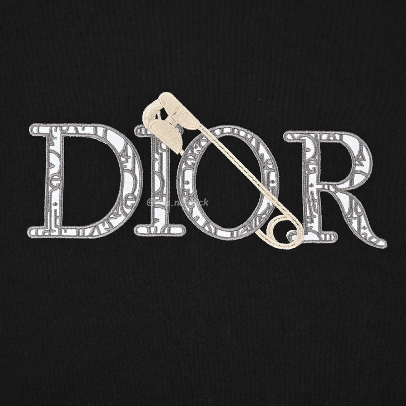 Dior Classic Letter Pin Embroidered Round Neck Short Sleeved T Shirt (7) - www.newkick.vip
